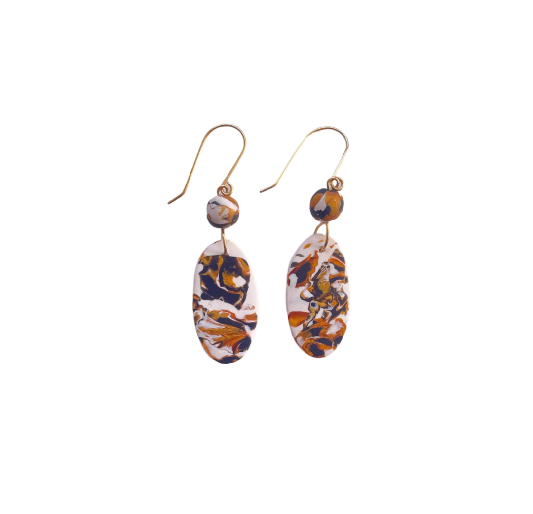 Ancient Gold Oval Earring