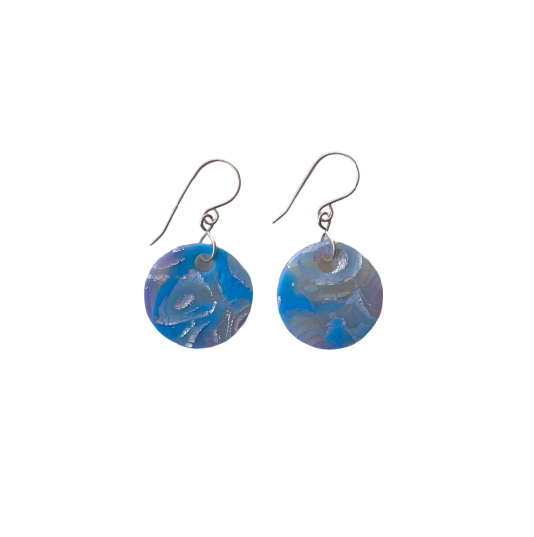 Mokume-Gane Circle Earring