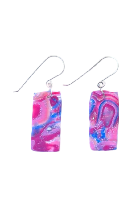 Mokume-Gane Large Rectangle Earring