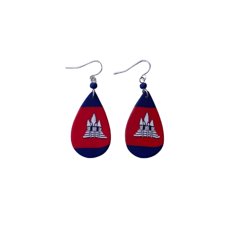 Cambodia Flag Earring