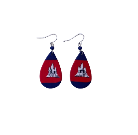 Cambodia Flag Earring