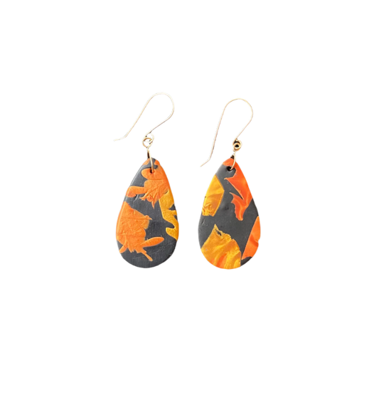 Copper Mica Large Drop Earring