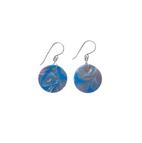 Mokume-Gane Circle Earring