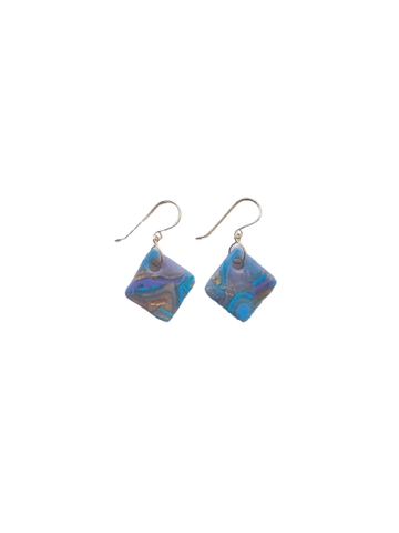 Mokume-Gane Diamond Earring