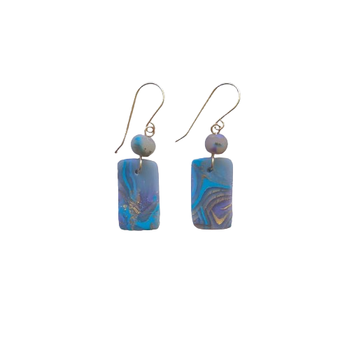 Mokume-Gane Small Rectangle Earring