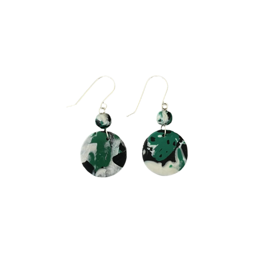 Ancient Green Circle Earring