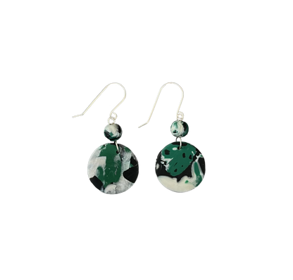 Ancient Green Circle Earring