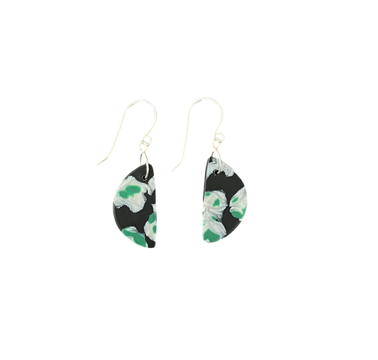 Ancient Green Half-Moon Earring