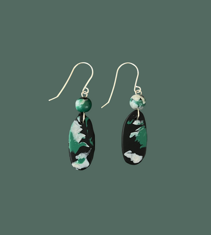 Ancient Green Oval Earring