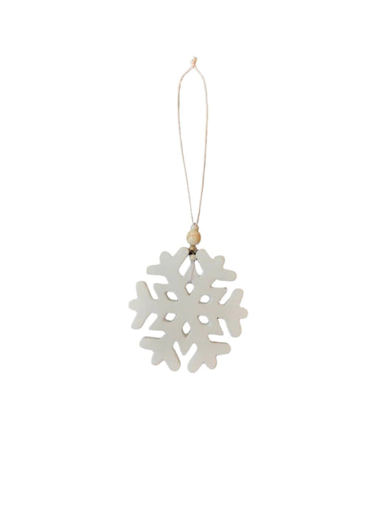 Snowflake Flat End Christmas Ornament